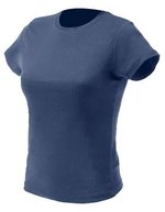 Nath T-Shirt mit schmalem Ripp-Kragen für Damen – Deep Navy