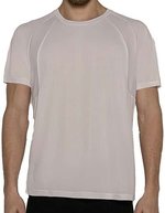 Nath Atmungsaktives Herren Sport T-Shirt, Apple Green Fluor XS, NH250 – Light Beige