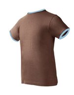 Nath T-Shirt Boston mit Kontrastakzenten – Chocolate/Sky