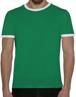 Nath T-Shirt Boston mit Kontrastakzenten, Chocolate/Sky S, NH351 – Ireland Green/White