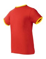 Nath T-Shirt Boston mit Kontrastakzenten, Chocolate/Sky S, NH351 – Red/Yellow