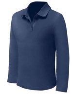 Nath Langarm-Poloshirt aus Mikro-Piqué Baumwolle – Deep Navy