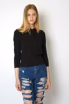 Nath Polo Long-Sleeve Shirt with Side Slits for Women, Black L, NH542 – image 3