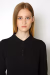 Nath Polo Long-Sleeve Shirt with Side Slits for Women, Black L, NH542 – image 4