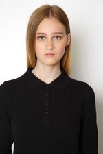 Nath Polo Langarmshirt mit Seitenschlitzen für Damen, Black L, NH542 – Bild 4