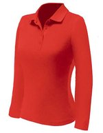 Nath Polo Langarmshirt mit Seitenschlitzen für Damen – Red