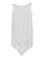 Nath Neonfarbene Kinderweste mit Fransen, Fuchsia Fluor 3/4, NH600 – White