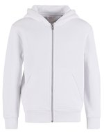 Kids Oversized Zip Hoody – White