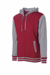 Independent Heavyweight Varsity Zip Hood mit Fleecefutter, Cardinal/Gunmetal Heather L, NP351 – Bild 6