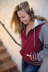 Independent Heavyweight Varsity Zip Hood mit Fleecefutter, Cardinal/Gunmetal Heather L, NP351 – Hunter Green/Gunmetal Heather