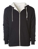 Independent Sherpa-gefütterte Kapuzenjacke mit Daumenlöchern – Black/Natural