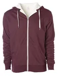 Independent Sherpa-gefütterte Kapuzenjacke mit Daumenlöchern, Burgundy Heather/Natural XL, NP352 – Bild 2