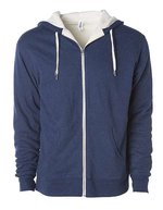 Independent Sherpa-gefütterte Kapuzenjacke mit Daumenlöchern – Navy Heather/Natural