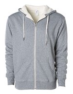 Independent Sherpa-gefütterte Kapuzenjacke mit Daumenlöchern – Salt-N-Pepper/Natural