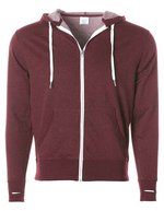 Unisex Midweight French Terry Zip Hood – Burgundy Heather