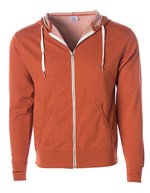 Unisex Midweight French Terry Zip Hood – Burnt Orange Heather