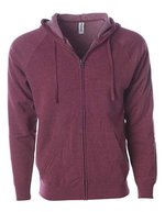 Independent Unisex Midweight Special Blend Raglan Zip Hood Black XS (NP355) – Crimson