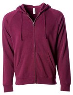 Independent Unisex Midweight Special Blend Raglan Zip Hood Black XS (NP355) – Maroon