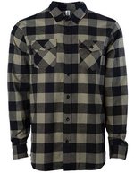 Independent Karomuster Flanellhemd mit Fronttaschen – Olive/Black