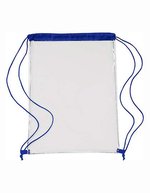 L-merch Transparenter PVC-Rucksack mit Kordelzug, Black 35 x 0.4 x 44 cm, NT0927 – Cobalt Blue