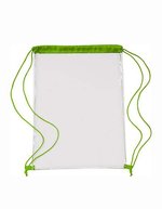 L-merch Transparenter PVC-Rucksack mit Kordelzug, Black 35 x 0.4 x 44 cm, NT0927 – Light Green