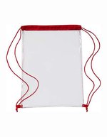 L-merch Transparenter PVC-Rucksack mit Kordelzug, Black 35 x 0.4 x 44 cm, NT0927 – Red