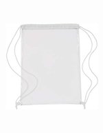 L-merch Transparenter PVC-Rucksack mit Kordelzug, Black 35 x 0.4 x 44 cm, NT0927 – White