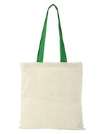L-merch Baumwolltasche Nevada mit offenem Hauptfach, Natural/Apple Green 38 x 42 cm, NT110N – Natural/Bright Green