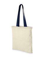 L-merch Baumwolltasche Nevada mit offenem Hauptfach, Natural/Apple Green 38 x 42 cm, NT110N – Natural/Navy