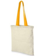 L-merch Baumwolltasche Nevada mit offenem Hauptfach, Natural/Apple Green 38 x 42 cm, NT110N – Natural/Orange