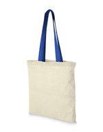 L-merch Baumwolltasche Nevada mit offenem Hauptfach, Natural/Apple Green 38 x 42 cm, NT110N – Natural/Royal Blue