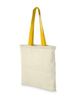 L-merch Baumwolltasche Nevada mit offenem Hauptfach, Natural/Apple Green 38 x 42 cm, NT110N – Natural/Yellow