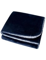 L-merch Sherpa Fleece Decke 150x120 cm, Black/White 150 x 120 cm, NT1566 – Navy/White