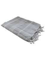 L-merch Hamam-Handtuch mit Quasten und Streifen, Blue 180 x 100 cm, NT2022 – Grey