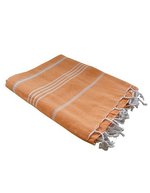 L-merch Hamam-Handtuch mit Quasten und Streifen, Blue 180 x 100 cm, NT2022 – Orange