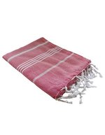 L-merch Hamam-Handtuch mit Quasten und Streifen, Blue 180 x 100 cm, NT2022 – Red