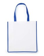L-merch Einkaufstasche Bern mit 21 Liter Volumen, White/Black 38 x 40 x 16 cm, NT3610 – White/Cobalt Blue