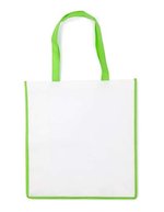 L-merch Einkaufstasche Bern mit 21 Liter Volumen, White/Black 38 x 40 x 16 cm, NT3610 – White/Light Green