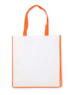 L-merch Einkaufstasche Bern mit 21 Liter Volumen, White/Black 38 x 40 x 16 cm, NT3610 – White/Orange