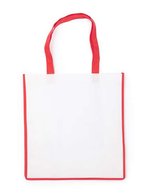 L-merch Einkaufstasche Bern mit 21 Liter Volumen, White/Black 38 x 40 x 16 cm, NT3610 – White/Red