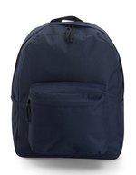L-merch Rucksack Basic mit Reißverschluss-Vortasche, Black 37.5 x 14 x 44 cm, NT4585 – Bleu