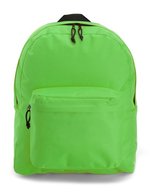 L-merch Rucksack Basic mit Reißverschluss-Vortasche, Black 37.5 x 14 x 44 cm, NT4585 – Vert clair