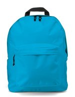 L-merch Rucksack Basic mit Reißverschluss-Vortasche, Black 37.5 x 14 x 44 cm, NT4585 – Bleu pale