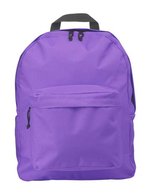 L-merch Rucksack Basic mit Reißverschluss-Vortasche, Black 37.5 x 14 x 44 cm, NT4585 – Violet