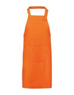 L-merch Vorgewaschene Latzschürze mit Tasche, Bordeaux 75 x 85 cm, NT5220 – Orange
