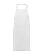 L-merch Vorgewaschene Latzschürze mit Tasche, Bordeaux 75 x 85 cm, NT5220 – White