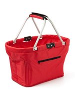 L-merch Einkaufskorb Maxi mit Reißverschlusstasche – Red