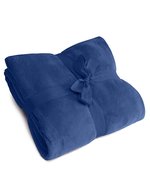 L-merch Recycelte Coral-Fleece-Decke 220x150 cm – Navy Blue