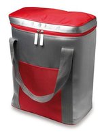 L-merch Kühltasche Exeter mit Trageriemen, Silver/Black 28 x 18 x 35 cm, NT7504 – Argento/Rosso