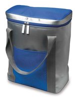 L-merch Kühltasche Exeter mit Trageriemen, Silver/Black 28 x 18 x 35 cm, NT7504 – Argento/Blu reale
